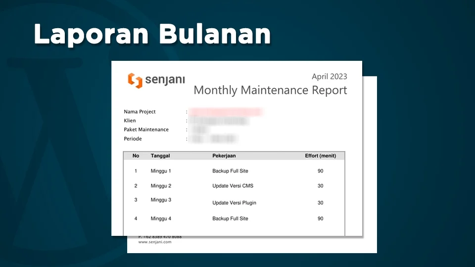 Pengertian Paket Maintenance Website dengan Laporan Bulanan